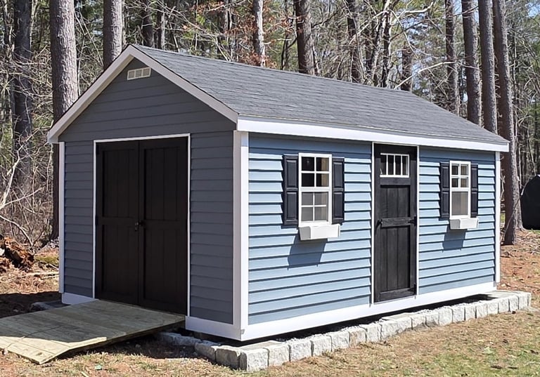 10x16 custom anchor shed built on-site in Middleborough, MA