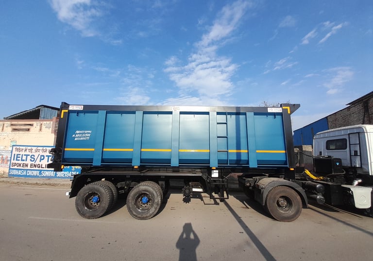 Heavy-duty Tip Trailer by MS Engg Works with hydraulic tipping system for bulk material transport