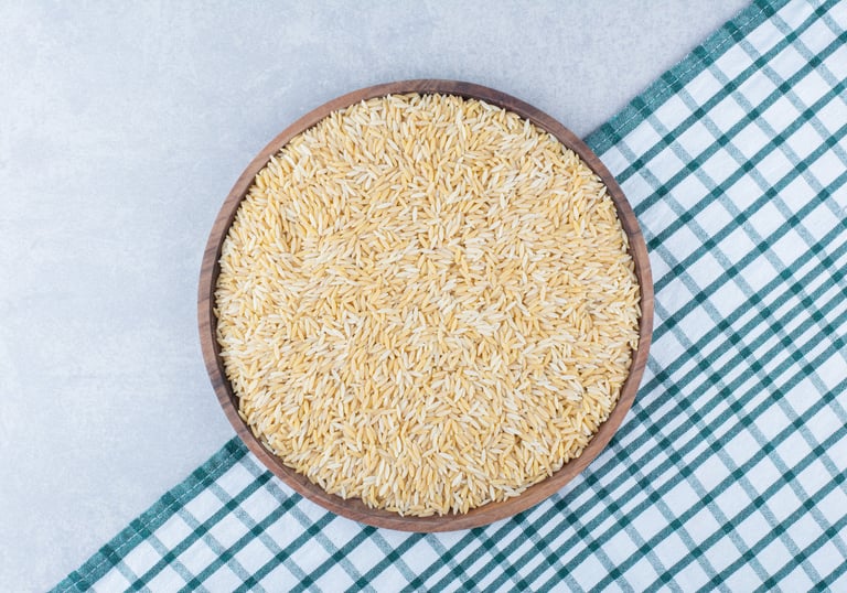 Hand pound rice ready to be made for a healthy meal.