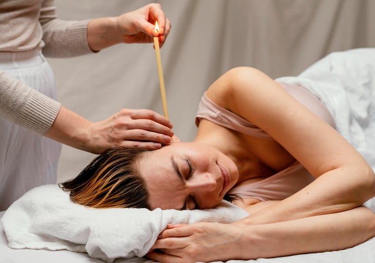 conoterapia, terapia de limpieza de oídos tradicional