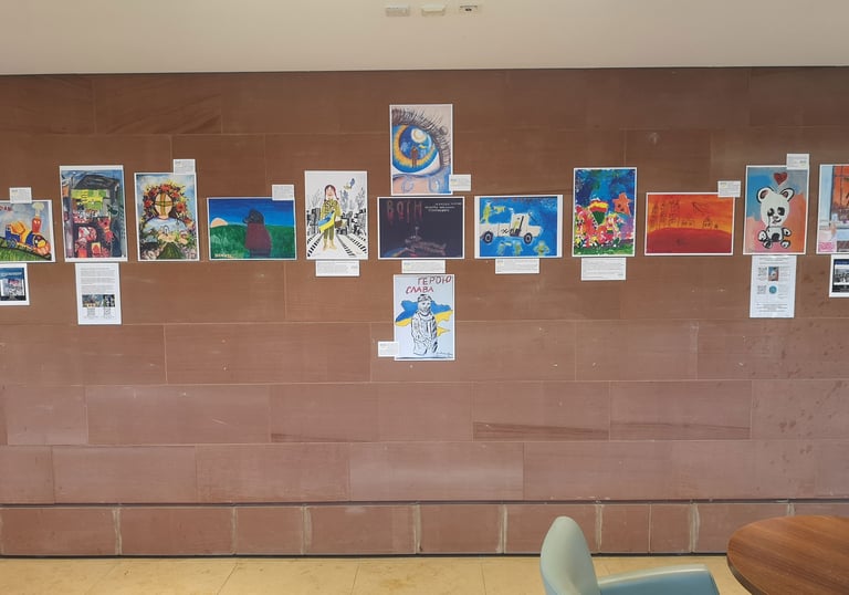 exhibition of paintings by children affected by war in Liverpool