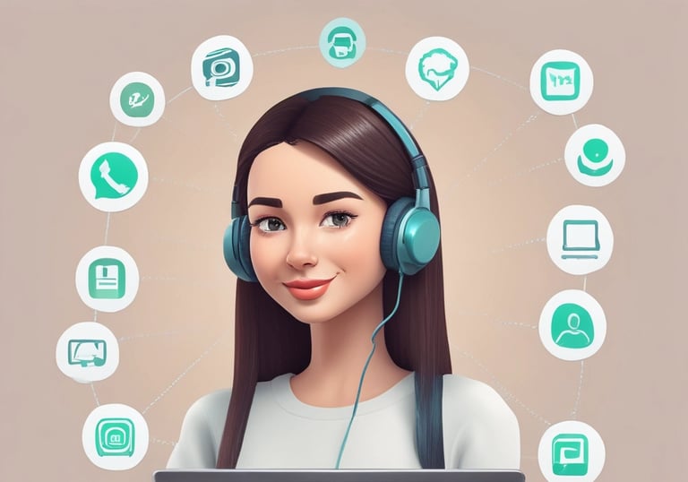 A creative team collaborating on digital marketing strategies with laptops and smartphones in a bright office.