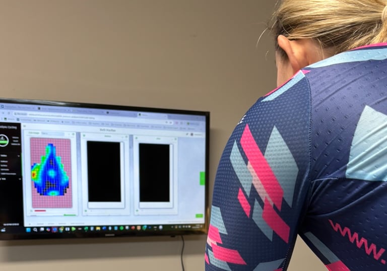 Screen showing saddle pressure mapping