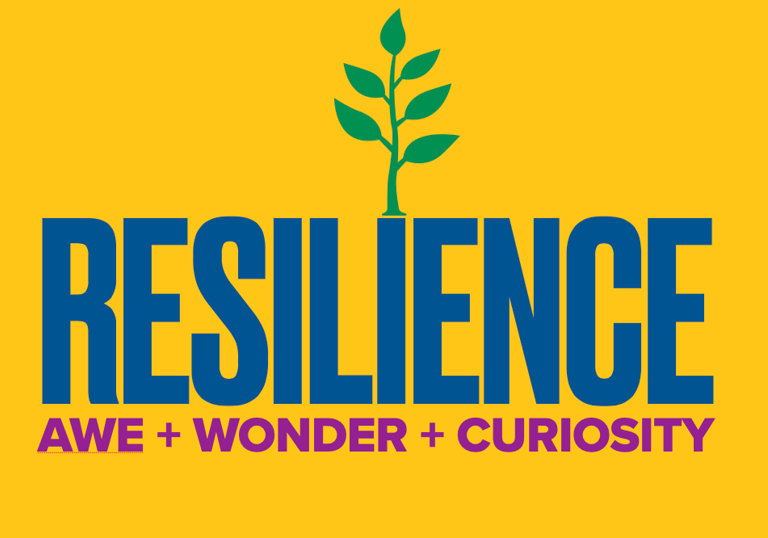 a yellow and blue sign that says resilince ave ave wonder wonder wonder wonder