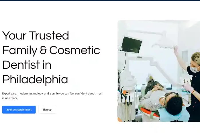 SEO case study cover for a Philadelphia-based family and cosmetic dentistry website