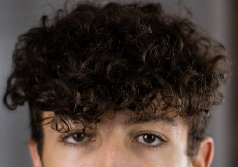 Modern men's perm with natural curls - Men's permanent wave Brookfield Illinois