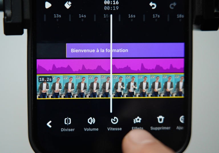 timeline de montage vidéo sur smartphone