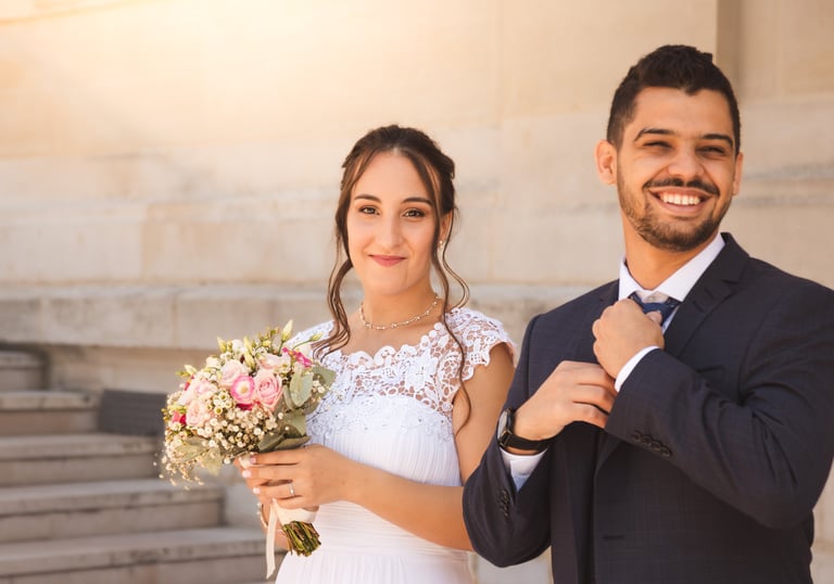 mariage à Cachan, lumière naturel, style lumineux