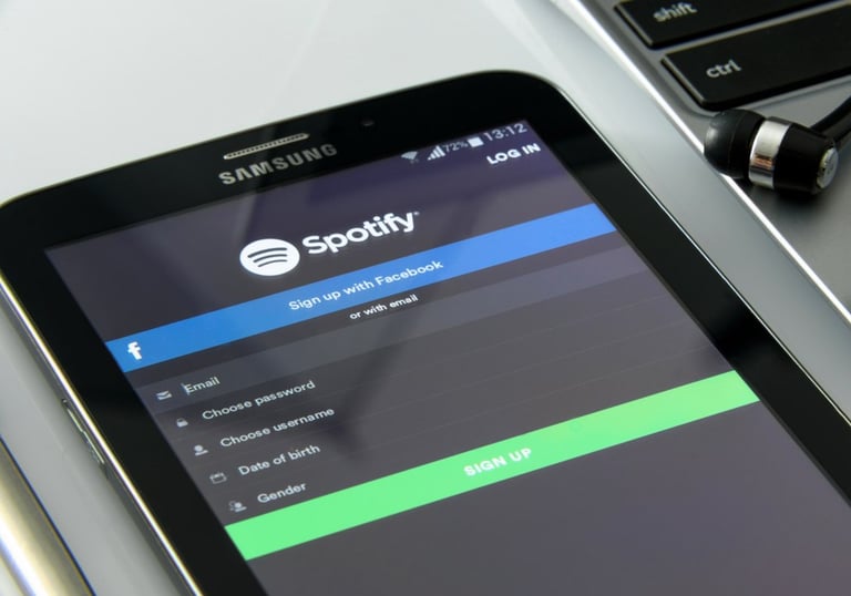 Spotify login page