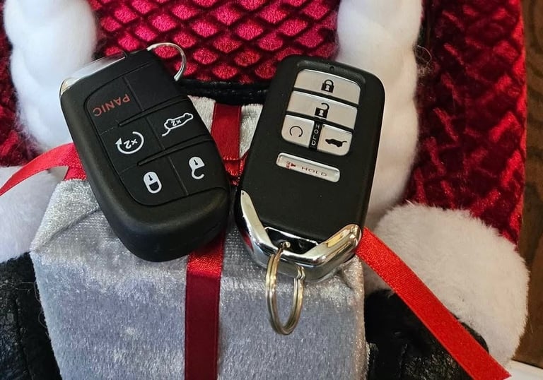 Two new Honda key fobs representing cheap locksmith Jack’s Locksmith local to WNC