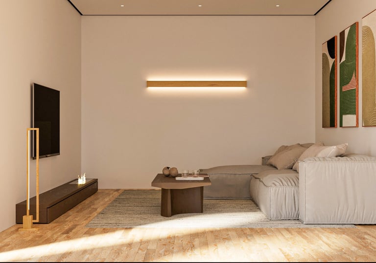 applique luce led illuminazione muro legno