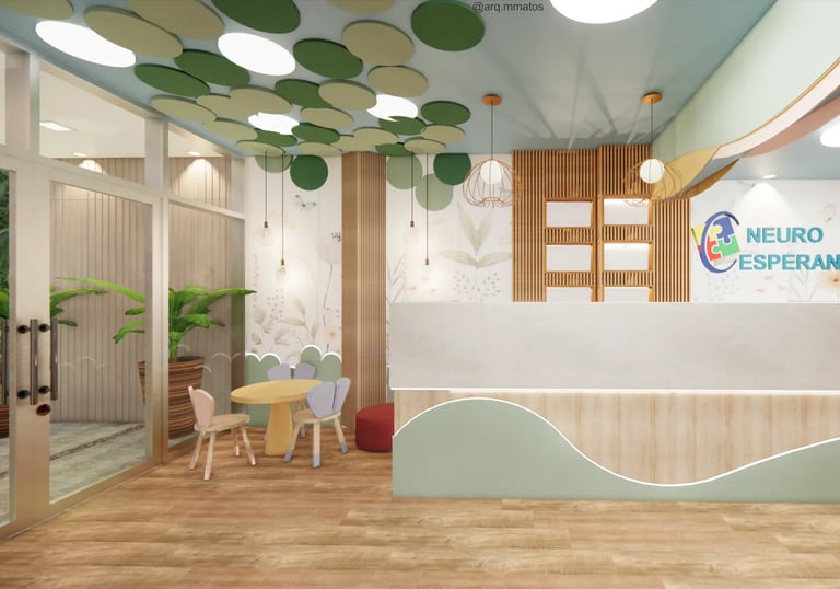 recepção de clinica de terapias neuro esperança arquitetura