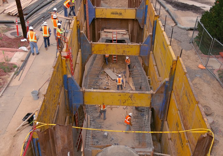 Construction site from above
