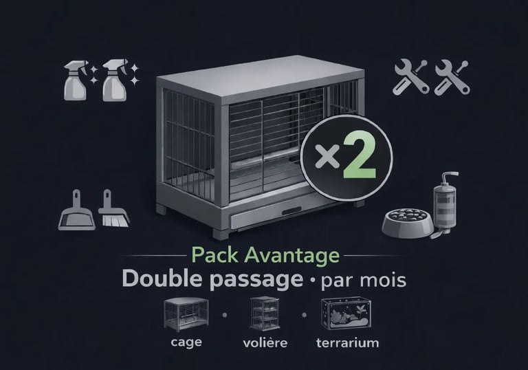 infographie du pack avantage la vie sans crotte qui inclus deux nettoyages par mois