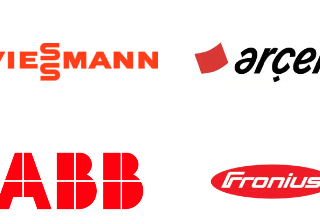 Viessmann, Arçelik, ABB ve Fronius marka logoları.