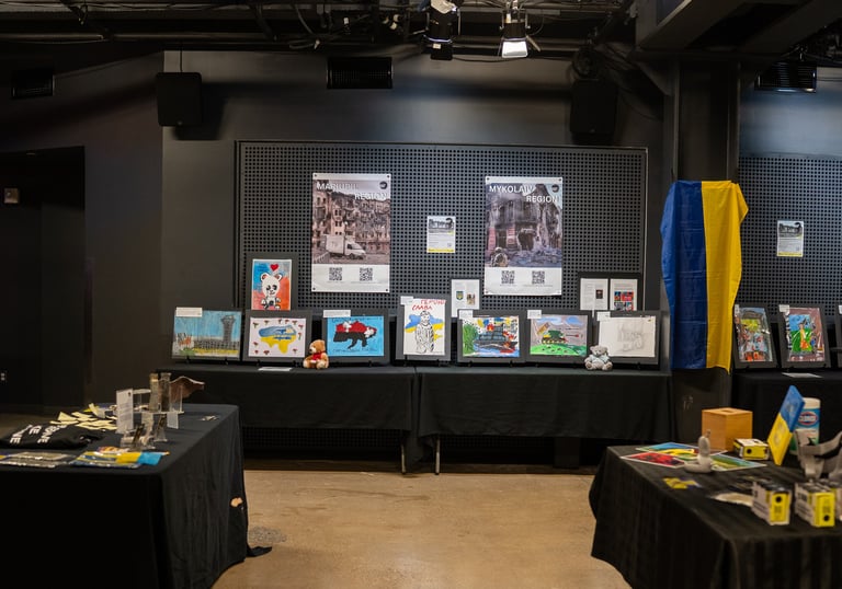 display of paintings by Ukrainian children in Canada
