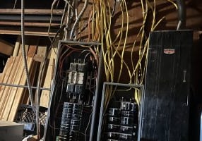 a bunch of electrical equipment in a room