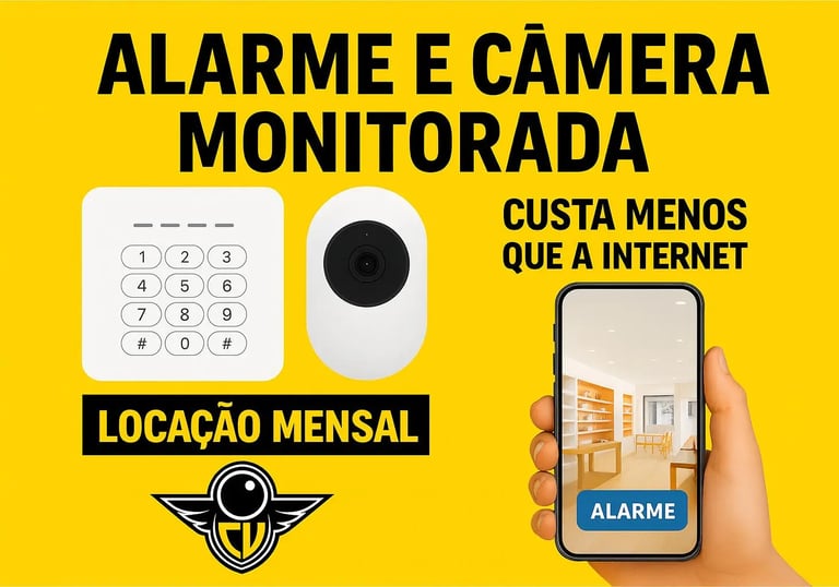 Sistema de câmeras monitoradas 24 horas em residência de Viamão.