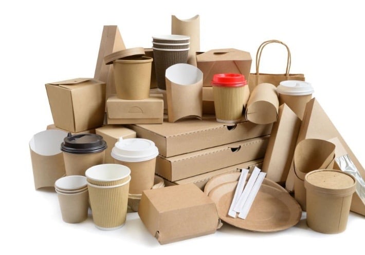 Kraft paper and other paper packaging material. Paper cups and paper plates.
