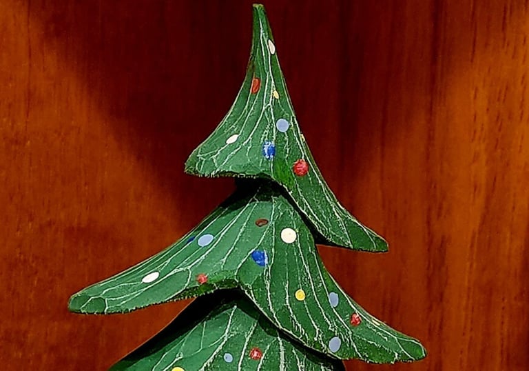 hand carved wood christmas tree