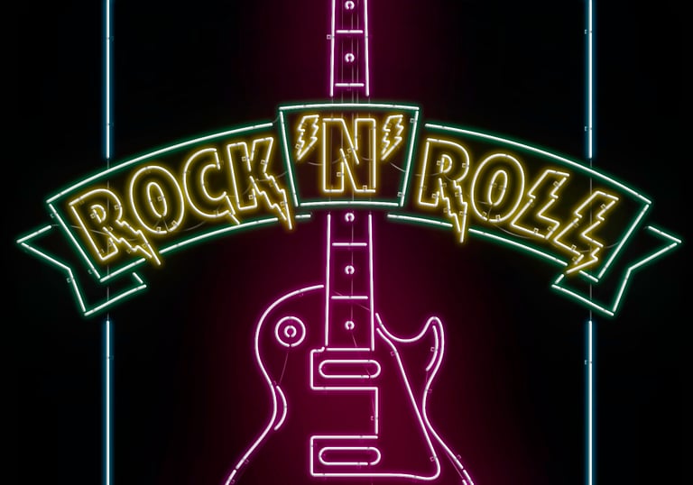 Rock'N'Roll guitar neon sign