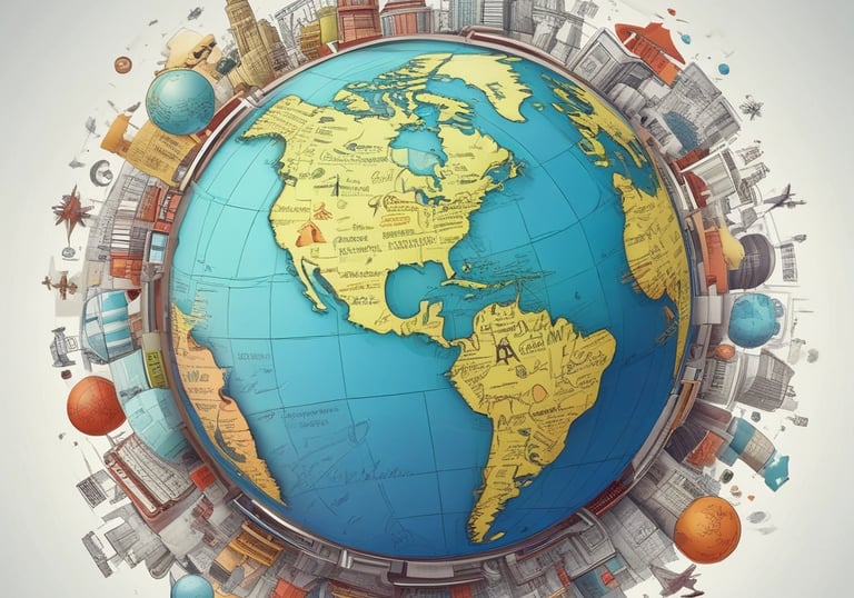 a man riding a skateboard down a street next to tall buildings