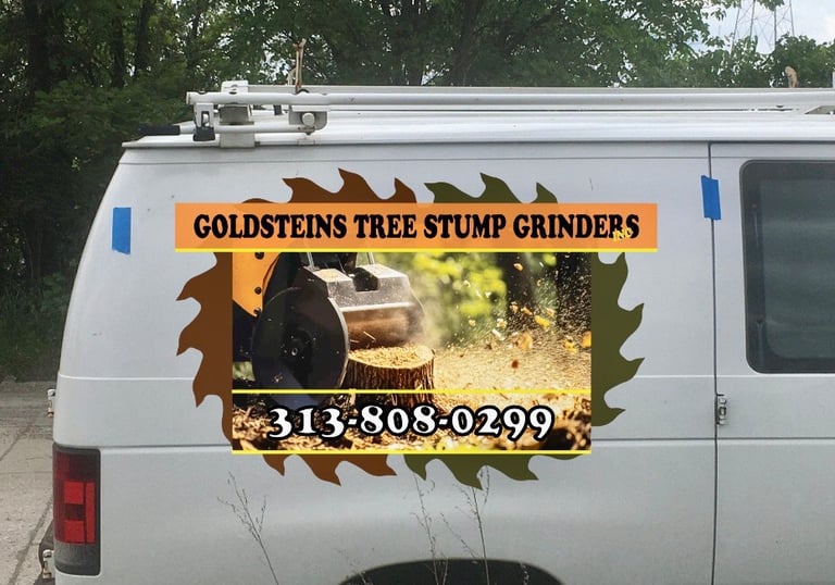 Goldsteins Tree Service stump removal in Eastpointe Michigan for residential customers.