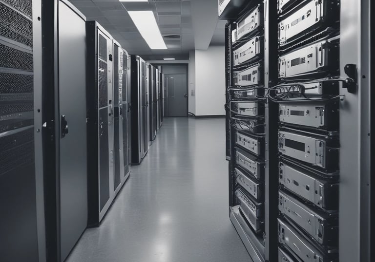 Security camera installed on a building exterior overlooking a parking lot.