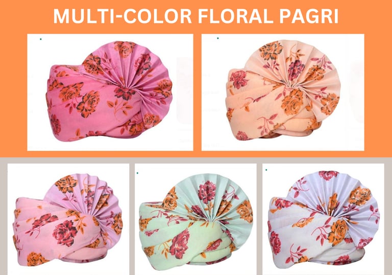 Multi-Color floral pagri by geet events