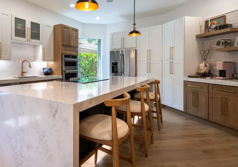 Full Kitchen Remodeling with Countertop, Island and Cabinets