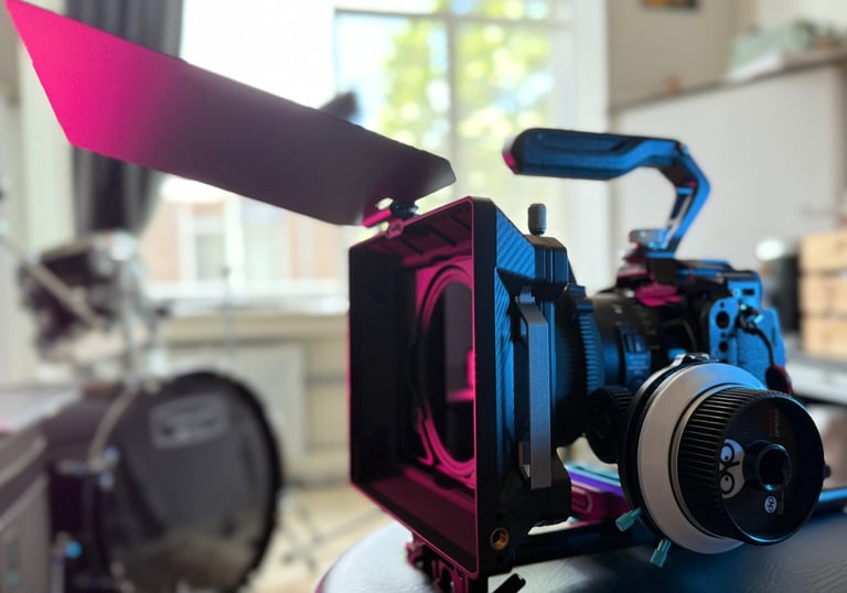 Lumix S5 rigged out for shooting videos.