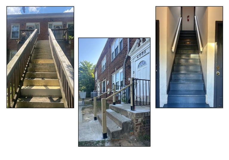 renovated stairs on an apartment building