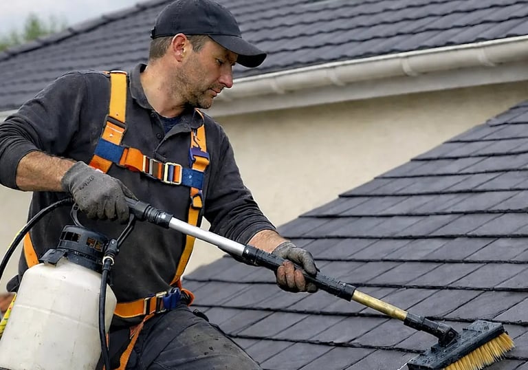 Nettoyage toiture – élimination mousse et lichens