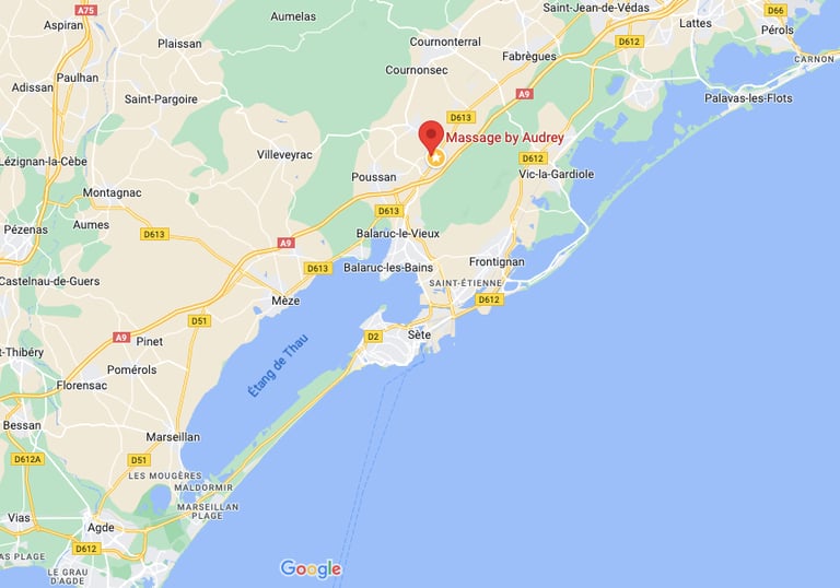 massage Gigean, Sète, Montpellier, Frontignan, Poussan, Balaruc, Fabrègues, Loupian, Bouzigues, Mèze