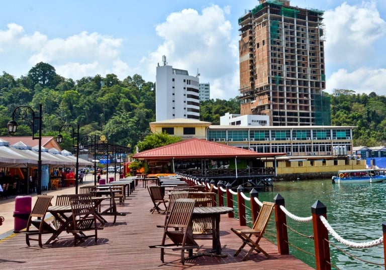 Jesselton Point ferry terminal in Kota Kinabalu, a short walk from Mixma Suites apartment hotel