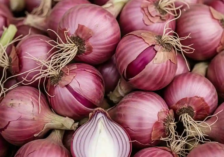 fresh pink onion
