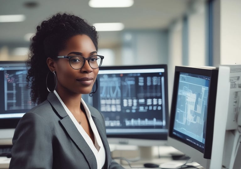 a man riding a skateboard down a street next to tall buildings