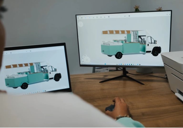 diseñar una modelo 3d para una furgoneta camper y camperizar desde cero