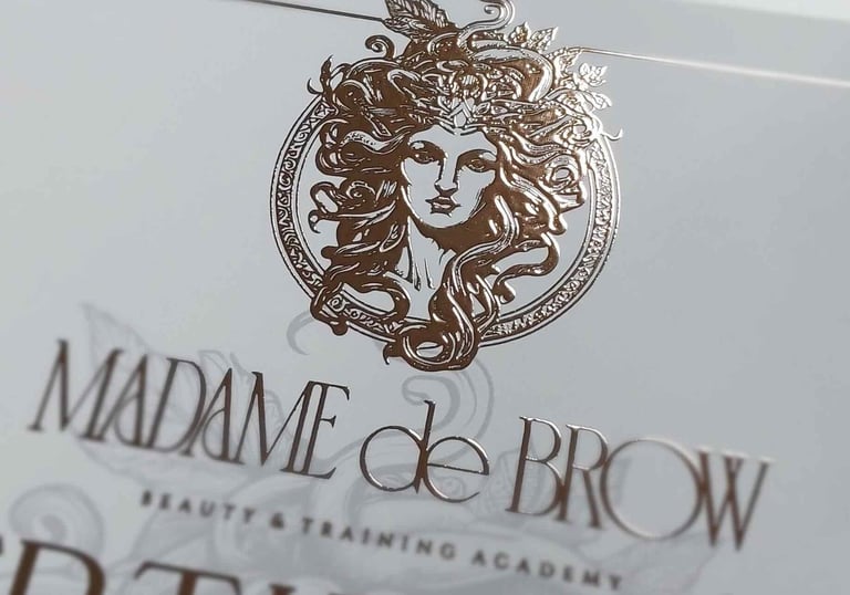 Various foil color and spot uv finishes from Sketches Agency London