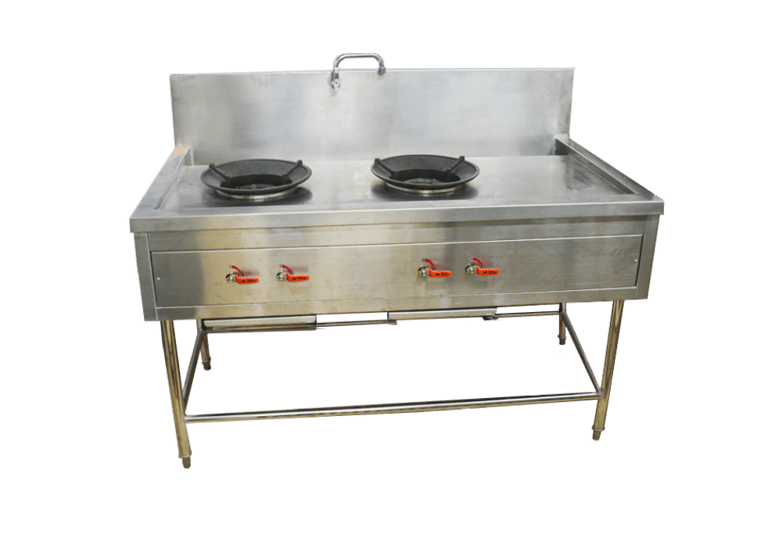 Thai Stove 2 Burners with Drainage เตาไทย 2 หัว พร้อมรางน้ำ สแตนเลส 304