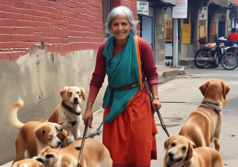 Volunteers providing health checkups to villagers in a mountain village of Uttarakhand.