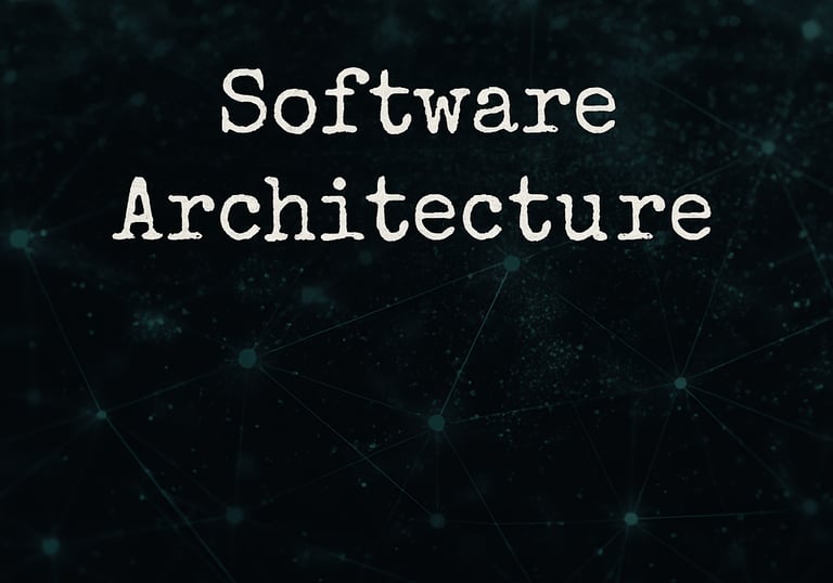 a black and white photo of a computer screen with the words software architecture