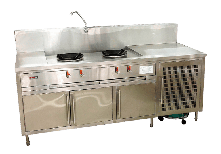 Thai Stove Cabinet 2 Burners with Gas Tank ตู้เตาไทย 2 หัว พร้อมที่ใส่ถังแก๊ส สแตนเลส