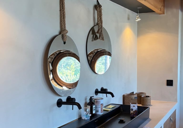 salle de bain en Béton cire