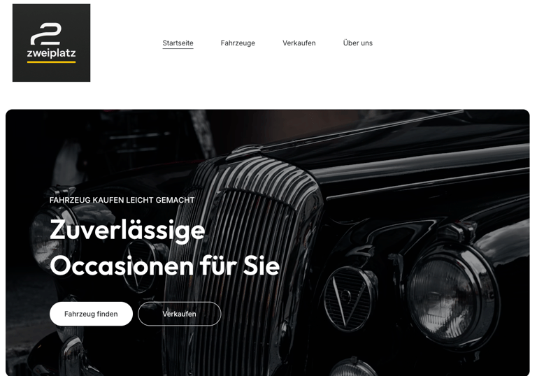 Website für Occassion Fahrzeughandel