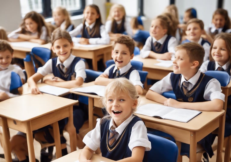 Crianças felizes cadeira