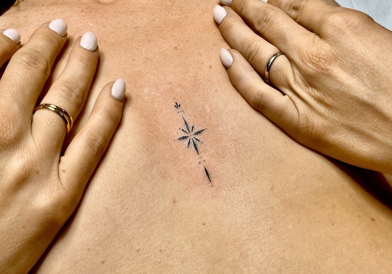geometric fine line tattoo artist Marbella
