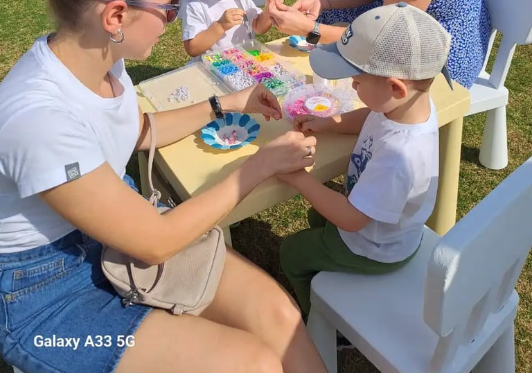 arts and crafts, slime making, pot painging, ceramic painting
