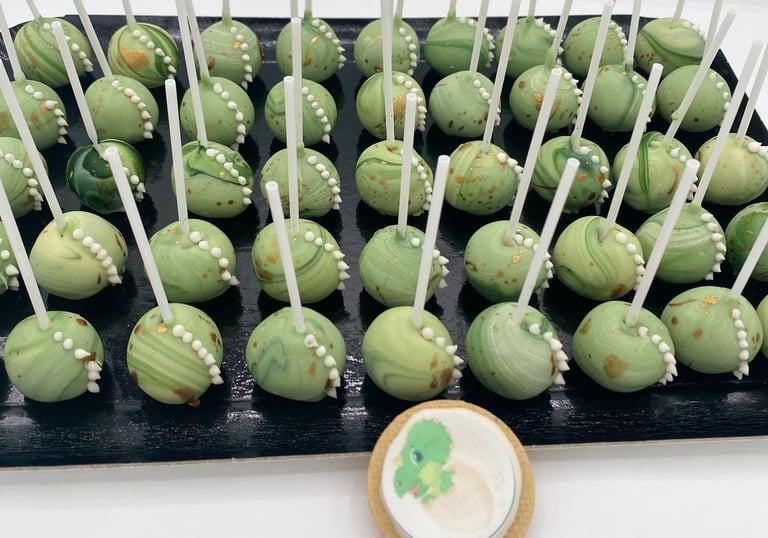 pop cake , cake pop dinosaure