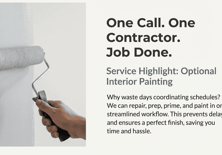 Rolling paint on a wall with paint roller